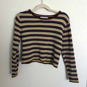 Girls ZARA super soft striped long sleeve top
